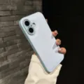 Funda de teléfono de cuero azul claro, cubierta protectora anticaída diseño detalle. - Compatible con iPhone 17 Pro Max / Azul