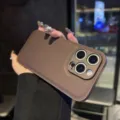 Καφέ δερμάτινη θήκη τηλεφώνου για iPhone, συμβατή με διάφορα μοντέλα, κομψό στυλ. - Σκούρο Καφέ