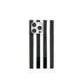 Black and white vertical striped phone case with square edge design for modern smartphones. - Square Vertical Stripes / iPhone16