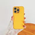 Fundas de teléfono de cuero amarillo para iPhone, accesorio protector anti-caídas. - Compatible con iPhone 17 Pro Max / Amarillo Ámbar