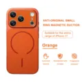 Funda de teléfono magnética de cuero PU naranja con textura para iPhone 17 serie. - Naranja