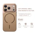 Fundas para teléfono magnéticas de cuero caqui compatibles con serie iPhone 17 duraderas - Caqui