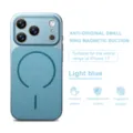 Fundas protectoras de cuero PU azul claro con anillo MagSafe para iPhone 17, antichoque. - iPhone 17 / Azul