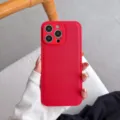 Funda de Telefono con Patron Lichi Rojo Compatible iPhone, Textura de Cuero Carcasa - Compatible con iPhone 17 Pro Max / Rojo