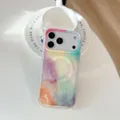 Gedetailleerde close-up van kleurrijke marmeren MagSafe hoesje met ring, schone esthetiek. - Voor iPhone 16 / Graffiti Schelp Veelkleurig