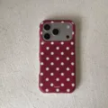Red polka dot matte magnetic phone case, stylish protective cover compatible with iPhone. - iPhone 17/18 / Magnetic Red Background White Polka Dot (Single Shell)