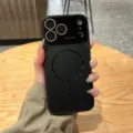 Matte magnetic phone case compatible with iPhone, solid color slim protective back cover. - For iPhone 14 Pro Max / Black
