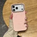 Funda de teléfono magnética de silicona líquida con ondas compatible iPhone 16 Pro Max 15 14 - Kd corrugated liquid magnetic suction large hole pink / 13pro