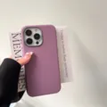 Minimalist solid color leather texture phone case, stylish soft protective cover for smartphone. - For 13Pro / MX Electroplated Lens Faux Leather Grape Purple