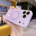 Funda magnetica de vidrio galvanizado para telefono con ventana de camara elegante segura. - iPhone 17 Pro Max / Violeta Claro