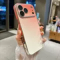 Δερμάτινη θήκη ντεγκραντέ για iPhone με μεγάλο παράθυρο, μαλακό προστατευτικό κάλυμμα. - iPhone 17 Pro Max / Πορτοκαλί