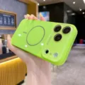 Funda magnética verde brillante para teléfono con protección de cámara para iPhone. - Verde Fluorescente
