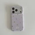 Lavender star phone case with colorful foil pattern, soft TPU protective back cover. - Back Cover / iPhone 17/18 / Purple Base_Single Case