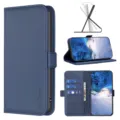 Leren flip telefoonhoesje met kaartsleuven en handige standfunctie voor iPhone. - iPhone 17 Pro / Blauw