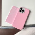 Pink leather texture phone case compatible with iPhone 16 Pro Max soft cute minimalist cover - For 13Pro / MX Electroplated Lens Faux Leather Pink