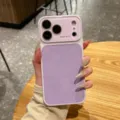 Vista detallada de la funda de cuero morado que muestra el diseño y ajuste perfecto. - 14promax / Púrpura