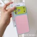 Coque de téléphone en cuir litchi couleur dopamine, étui de protection antichoc pour iPhone. - iPhone 17 Pro Max / Vert Rose