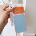 Vue détaillée de la magnifique coque iPhone texturée en cuir aux superbes couleurs. - Orange Bleu