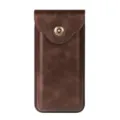 Vintage Brown Leather Phone Holster Vertical Belt Pouch Case for Foldable Smartphones - 7.5cmx2cmx16.5cm / Brown