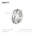 Bague en acier inoxydable avec strass transformables pour femmes, bijou unique et élégant. - Taille US 10 (Circonférence 52mm) / Style Couleur Acier (R260711)