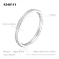 Bague minimaliste élégante en acier inoxydable avec zircons scintillants, taille 5 à 9. - Taille US 5 | Taille HK 10 | Circonférence 50mm / Acier