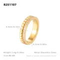 Bague en acier inoxydable double couche zirconium femme mode polyvalente creative taille 6 à 9 - US 6 / Engrenage Doré