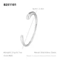 Edelstahl Tropfen offener Armreif, minimalistischer Damenschmuck für Alltag und Party. - Nr.60 / Armreif / Silber