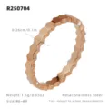 Bague minimaliste en acier inoxydable nid d'abeille avec placage or rose taille 6-9. - Taille 5 / Or rose