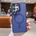 Coque de protection magnétique bleu foncé pour Samsung S25 Ultra avec support de caméra. - Galaxy S25 / Bleu foncé