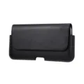 Horizontal genuine leather phone holster case pouch for iPhone 12 Pro Max black color new - 6.1 Inch Universal / Black