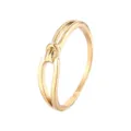 Bague en métal à nœud géométrique minimaliste pour femmes élégants bijoux plaqués or 18 carats - Taille 6 / Style Nœud Or 14K