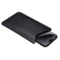 Slim PU leather phone sleeve pouch slip pocket case for universal smartphone portable bag - L / 18*10.5*1CM / Black