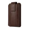 Etui de téléphone double couche en cuir marron sac de taille pour hommes pochette d'affaires - Double Couche Universel 6.7 Pouces (17x9.5x3CM) / Café