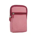 Nahaufnahme Detail der roten Canvas Reißverschluss Handytasche mit praktischem Fach. - Rot / Universal 6.5 Zoll (Und Darunter)