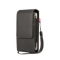 Funda de cuero vertical para teléfono con tarjeteros y cordón, diseño universal. - Paquete de 5.5-6.0 Pulgadas / Negro