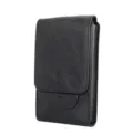 Étui de téléphone en cuir noir pour hommes, sac banane multifonctionnel pour usage quotidien. - M / Noir
