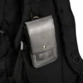Custodia per cellulare in pelle metallica di alta qualità con doppio scomparto per uomo. - Stile Piccolo Grigio Scuro / Per Telefoni da 4.7-5.5 Pollici