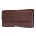Étui de téléphone vertical en cuir PU marron avec boucle de ceinture et fermeture. - 6.1-6.3 Pouces Universel / Marron