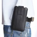 Etui de telephone en veritable cuir pour ceinture, pochette universelle noire smartphone. - Noir / 5.2-6.1 Pouces (9x15.5cm)