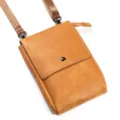 Brown vertical leather phone cross body bag universal smartphone shoulder pouch with strap. - Yellow / Universal Within 7.1 Inches