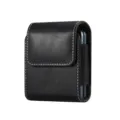Black leather foldable phone protective case with white stitching and elastic strap variant. - Black / For Z Flip 3/2/1 5G