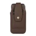 Funda vertical de PU para teléfono con ranuras para tarjetas y práctico cierre de botón. - Café Oscuro