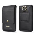 Étui portefeuille universel 6.5 pouces en cuir double couche pour téléphone portable noir - L / Noir