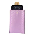 Custodia per cellulare in pelle intrecciata viola borsa a tracolla universale con bottone a pressione - Viola