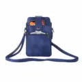 Blauwe PU lederen crossbody tas voor mobiele telefoon met kaartvak, ritsvak en verstelbare riem. - Blauw