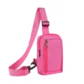 Helles pinkes Nylon Umhängetasche Brusttasche Freizeittasche Handytasche leicht Alltag - Fuchsia