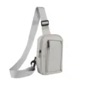Nylon oxford crossbody phone bag for men and women, lightweight outdoor leisure chest bag detail. - Off White