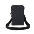 Schwarze vertikale Umhängetasche, weiche Handytasche mit Reißverschluss für den Alltag. - Universal 6.7 6.9 Zoll / Schwarz