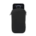 Zwarte elastische stoffen telefoonhoes met rits voor mobiel, lichtgewicht en draagbaar. - Zwart / 4.7-5.4 Inch