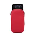 Rode elastische stoffen telefoonhoes met rits, draagbare beschermhoes voor smartphones. - Wijnrood / 4.7-5.4 Inch